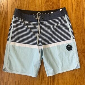 VISSLA Blue and White Board Shorts